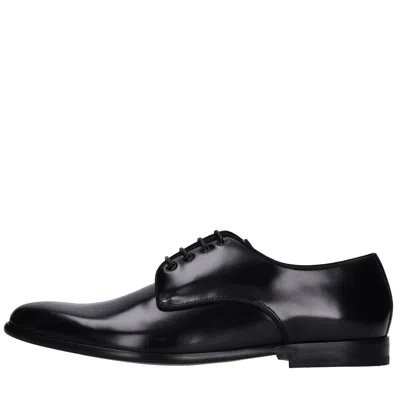 Dolce & Gabbana Leather Derby. In Nero Scuri