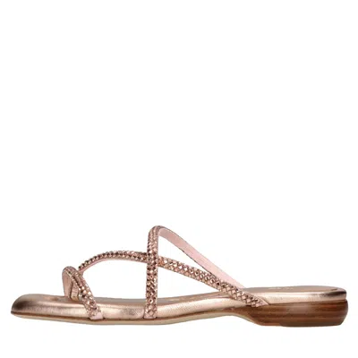 Ash Woman Thong Sandal Rose Gold Size 6 Textile Fibers In Rosa Pastello