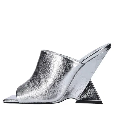 The-attico The Attico Sandals Silver In Argento Metallici E Grigi