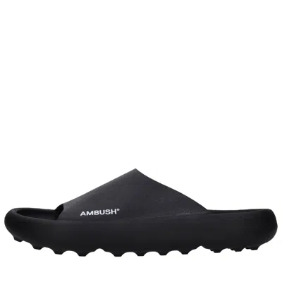 Ambush Logo-print Open-toe Slides In Black