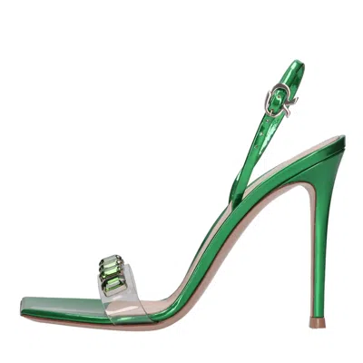 Gianvito Rossi 115mm Crystal-embellished Metallic Sandals In Green