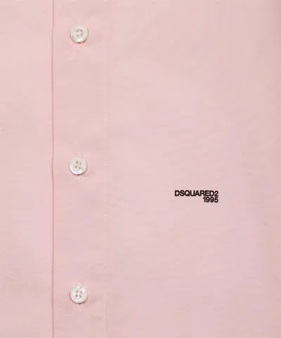 Dsquared2 Pointed Collar Long Sleeves Rounded Hem In Pink