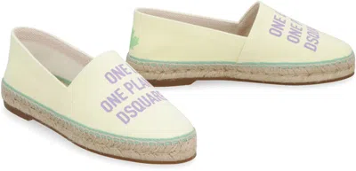 Dsquared2 Woven Rope Sole Canvas Espadrilles In Yellow
