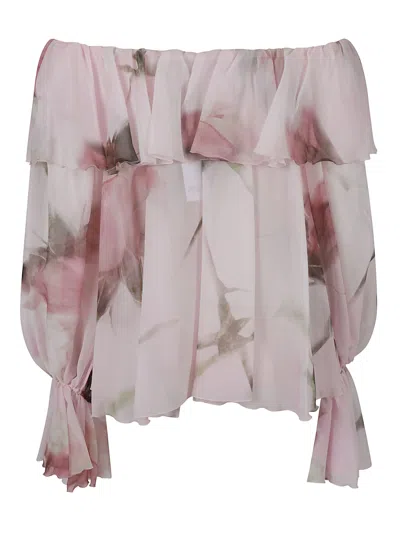Blumarine Printed Silk Blouse In Multicolor