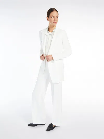 Max Mara Double-breasted Wool Suit Jacket In White