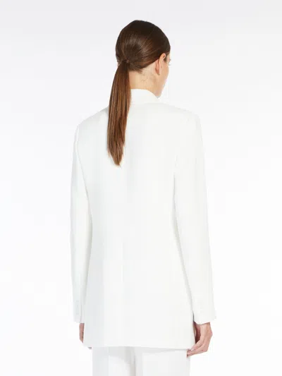 Max Mara Double-breasted Wool Suit Jacket In White