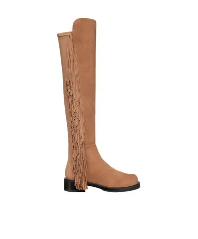 Stuart Weitzman 5050 Bold Crystal Fringe 40mm Boots In Brown