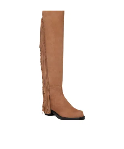 Stuart Weitzman 5050 Bold Crystal Fringe 40mm Boots In Brown