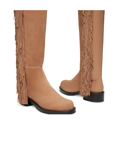 Stuart Weitzman 5050 Bold Crystal Fringe 40mm Boots In Brown
