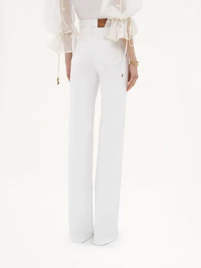 Chloé Ivory Flared Denim Trousers In White