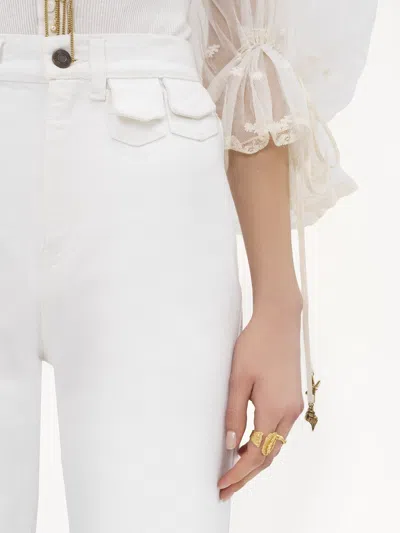 Chloé Ivory Flared Denim Trousers In White