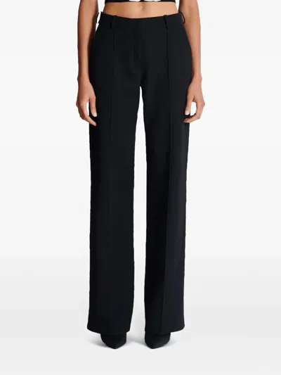Balmain Crepe Straight-leg Tailored Trousers In Black