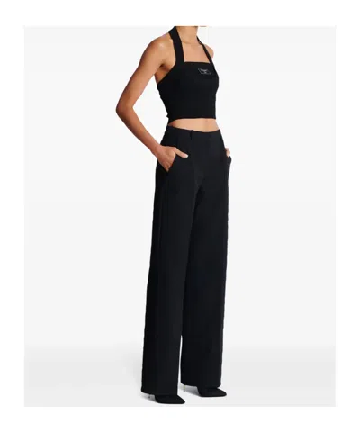 Balmain Crepe Straight-leg Tailored Trousers In Black