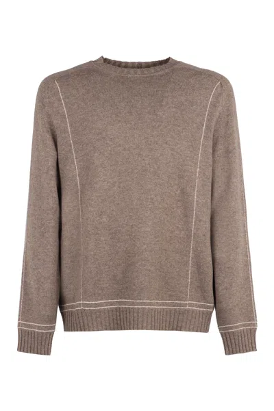 Giorgio Armani Wool And Cashmere Sweater In Brown