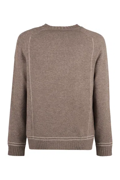 Giorgio Armani Wool And Cashmere Sweater In Brown