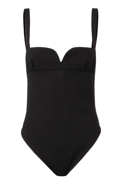 Magda Butrym Wool Bodysuit In Black