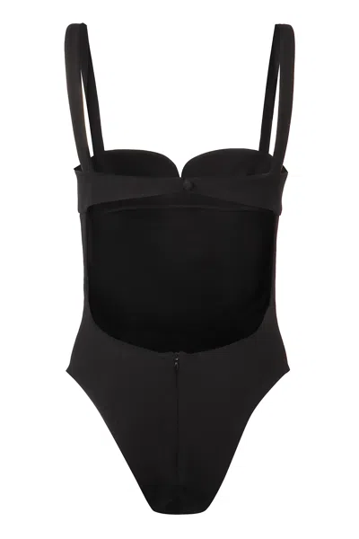 Magda Butrym Wool Bodysuit In Black