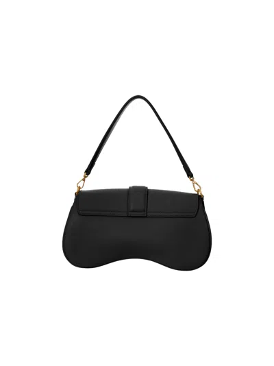 Just Cavalli Leather Shoulder Bag In Pink