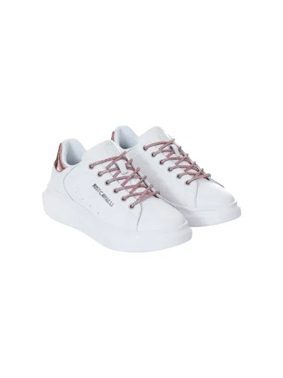Just Cavalli Rick Owens White Leather Sneakers In White