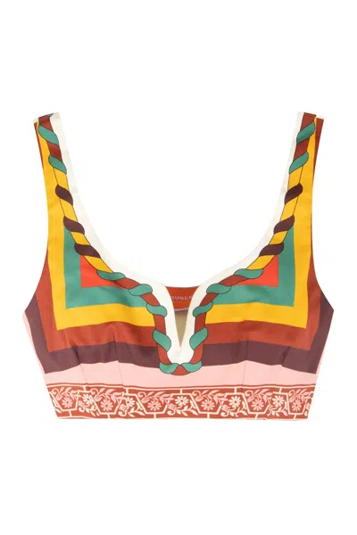 La Doublej La Double J Baia Knitted Crop Top In Multicolor