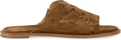 Sartore Suede Mules In Brown