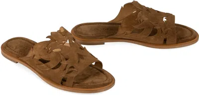 Sartore Suede Mules In Brown