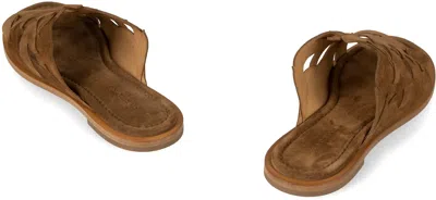 Sartore Suede Mules In Brown