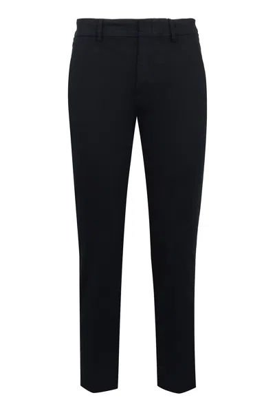 Aspesi Cotton Trousers With Belt Loops And Two Side Pockets In Black