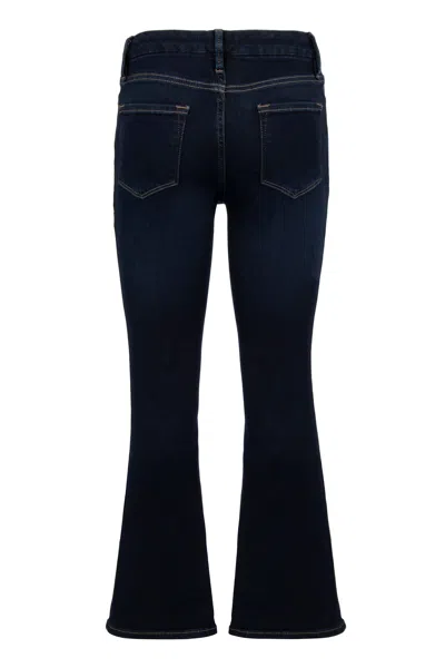Frame Cropped Stretch Cotton Jeans In Denim