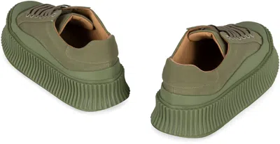 Jil Sander Canvas Platform Sneakers In Green
