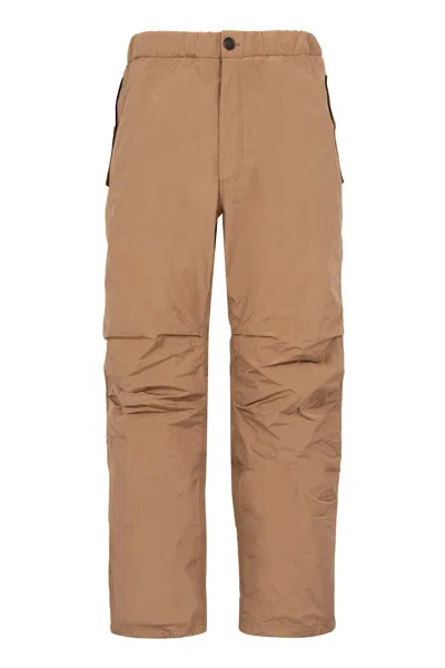 Ferragamo Techno Nylon Track Pants In Brown