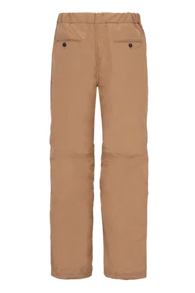 Ferragamo Techno Nylon Track Pants In Brown