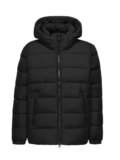 Save The Duck Functional Puffer Jacket With Fixed Hood And Plumtech Insulation In Black