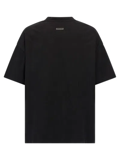 Fear Of God 'eternal' Black Crewneck T-shirt With Tonal Embroidery On The Front And Logo Patch On The Rear