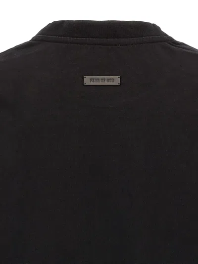 Fear Of God 'eternal' Black Crewneck T-shirt With Tonal Embroidery On The Front And Logo Patch On The Rear