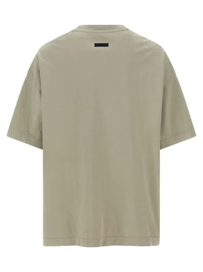 Fear Of God Grey T-shirt With Eternal Print On The Front And Logo Patch On The Back In Gray