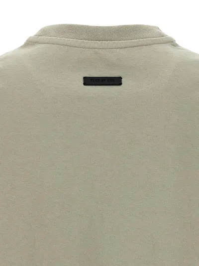 Fear Of God Grey T-shirt With Eternal Print On The Front And Logo Patch On The Back In Gray