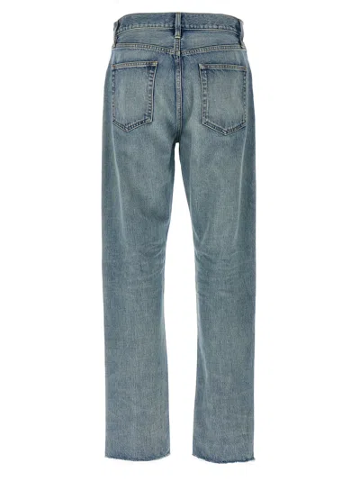 Fear Of God Five-pocket Raw Hem Straight Leg Jeans In Indigo 2