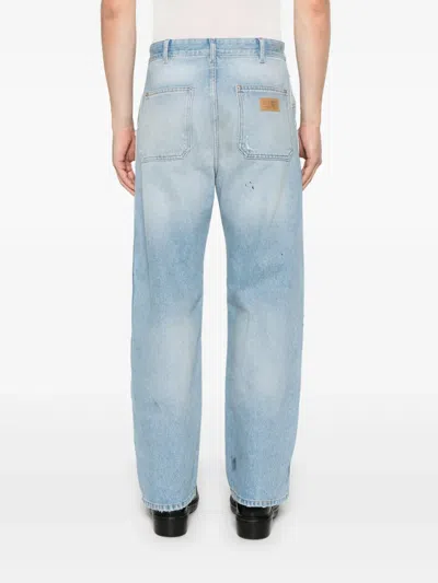 Mm6 Maison Margiela Medium Blue Denim Distressed Jeans