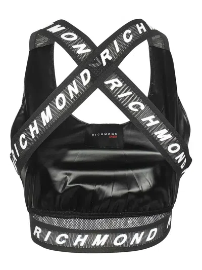 John Richmond Technical-fabric Top In Black