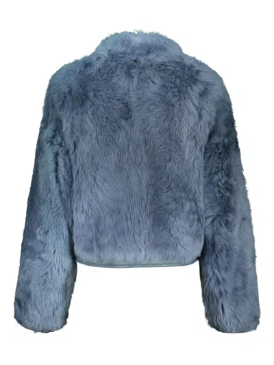 Lorena Antoniazzi Shearling Jacket In Blue
