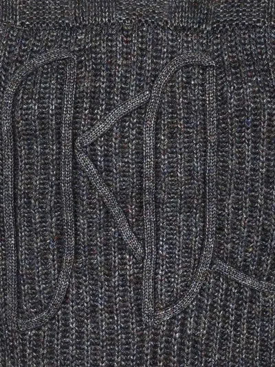 Karl Lagerfeld Kl Monogram Soutache Sweater In Grey