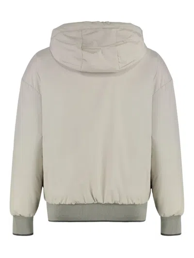 Moorer Becka Hooded Bomber-style Down Jacket In Neutrals
