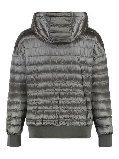 Moorer Becka Hooded Bomber-style Down Jacket In Neutrals