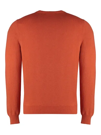 Malo Crew-neck Cashmere Sweater In Orange