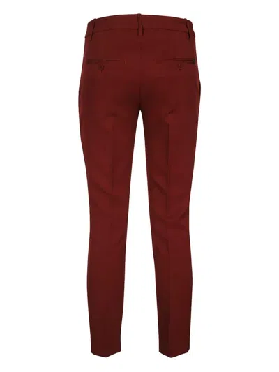 Dondup Technical Fabric Pants In Red