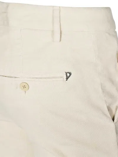 Dondup Perfect Slim Fit Cotton Gabardine Trousers In Neutral
