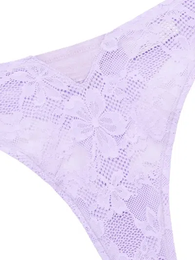 Fleur Du Mal Le Stretch Thong In Purple