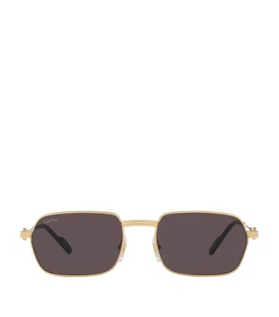 Cartier Rectangular Sunglasses In Brown