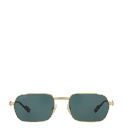 Cartier Rectangular Sunglasses In Green